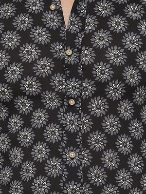 black floral print casual shirt - 17112557 - Standard Image - 5