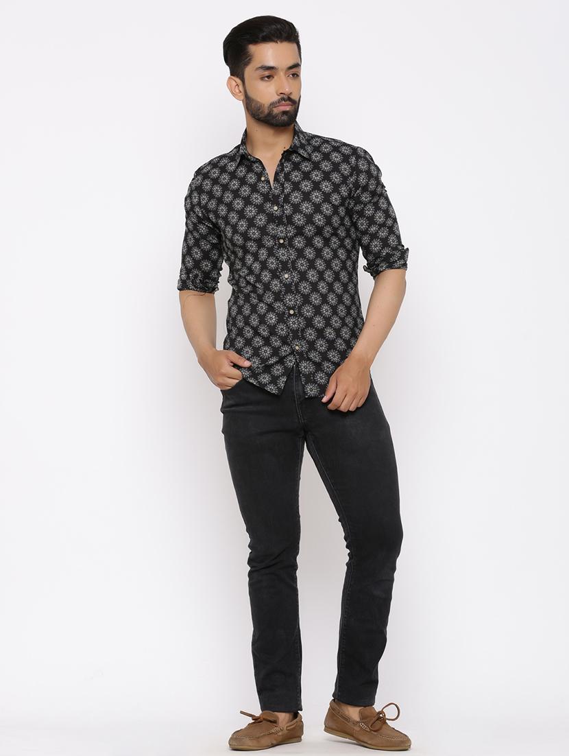 black floral print casual shirt - 17112557 - Zoom Image - 4