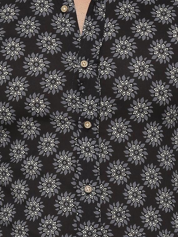 black floral print casual shirt - 17112557 - Zoom Image - 5