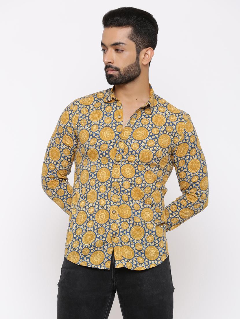 yellow printed casual shirt - 17112559 - Zoom Image - 1