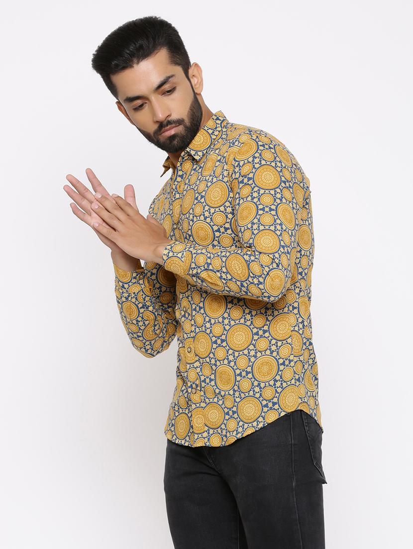 yellow printed casual shirt - 17112559 - Zoom Image - 2