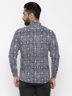 blue printed casual shirt - 17112563 - Standard Image - 3