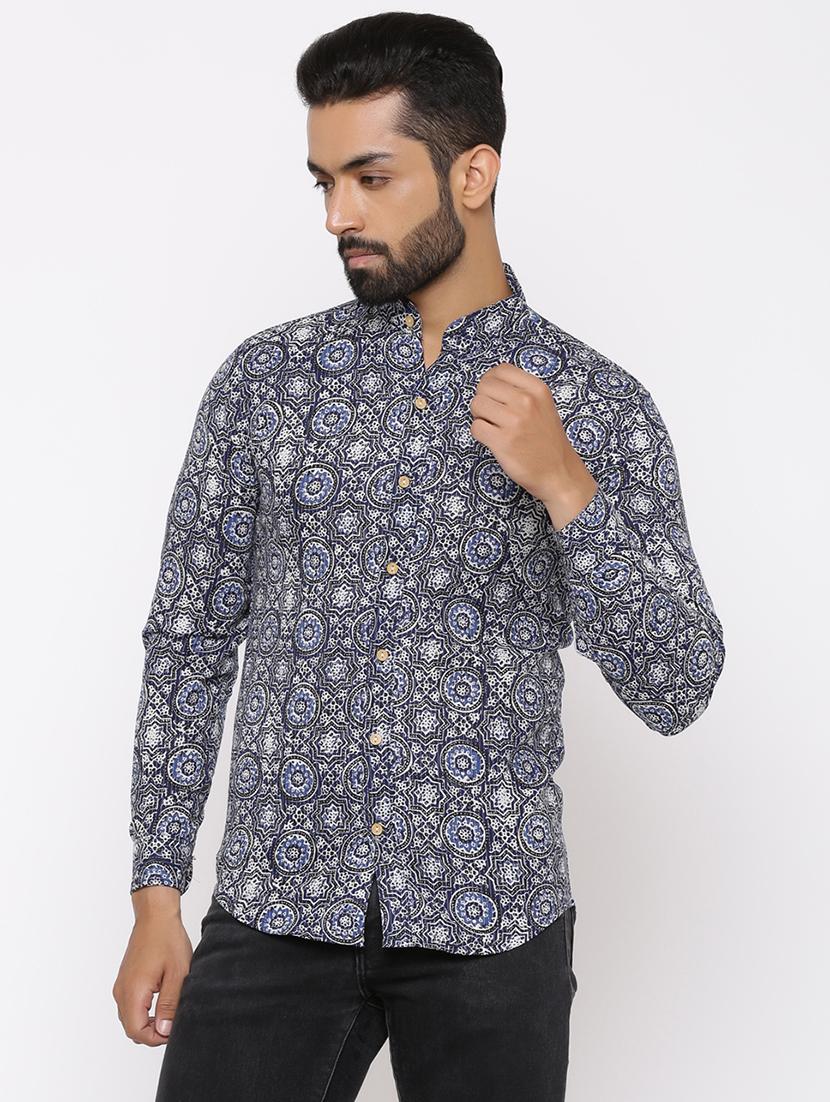blue printed casual shirt - 17112563 - Zoom Image - 1