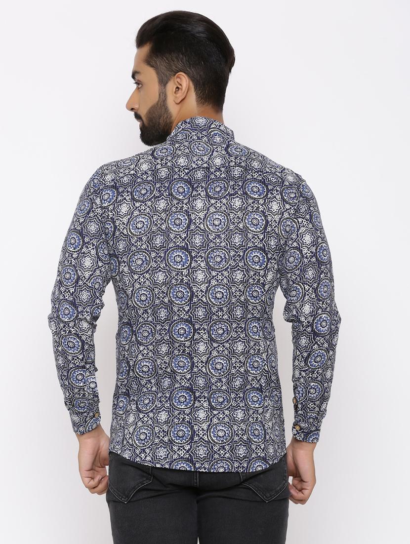 blue printed casual shirt - 17112563 - Zoom Image - 3