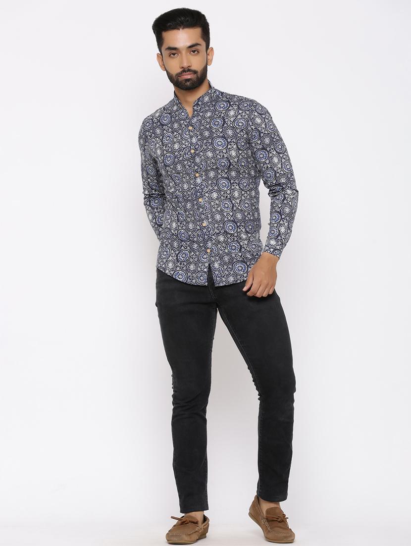 blue printed casual shirt - 17112563 - Zoom Image - 4