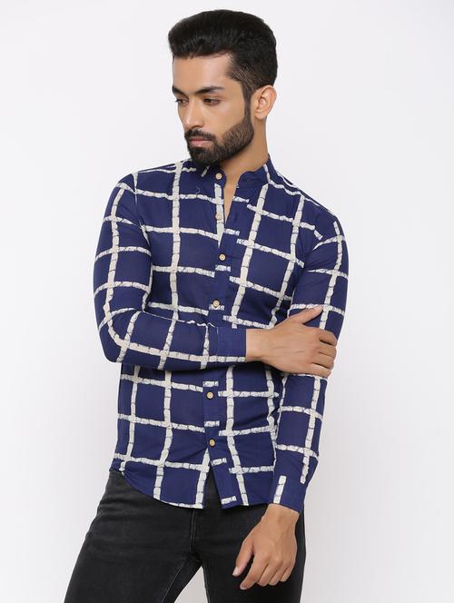 blue checkered casual shirt - 17112567 - Standard Image - 1