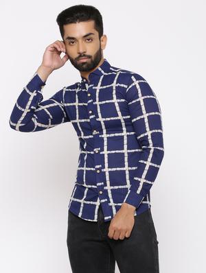 blue checkered casual shirt - 17112567 - Standard Image - 2