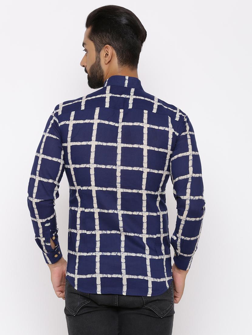 blue checkered casual shirt - 17112567 - Zoom Image - 3