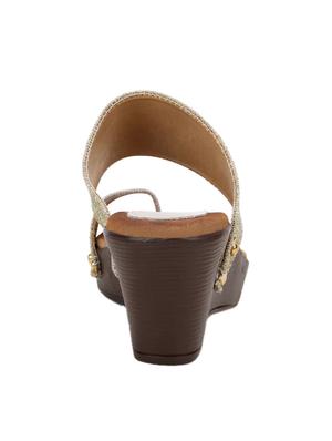 gold one toe wedges - 17112583 - Standard Image - 3