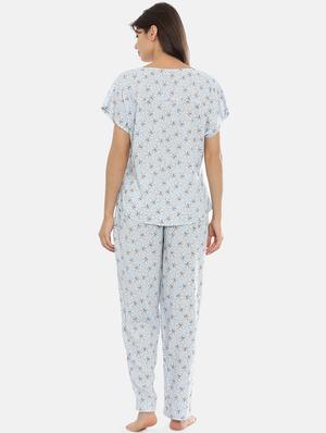 floral pyjama nightwear set with mask - 17112596 - Standard Image - 3