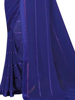 solid plain saree with blouse - 17112639 - Standard Image - 3