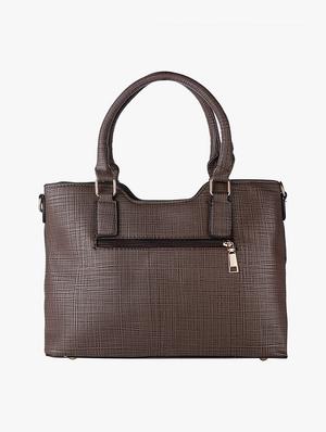 brown leatherette regular handbag - 17112758 - Standard Image - 2