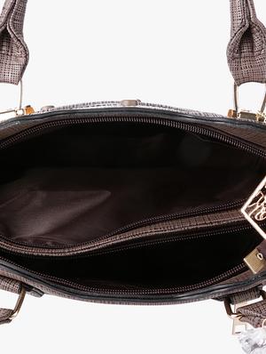 brown leatherette regular handbag - 17112758 - Standard Image - 3