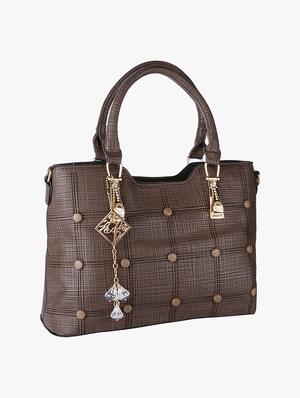brown leatherette regular handbag - 17112758 - Standard Image - 4