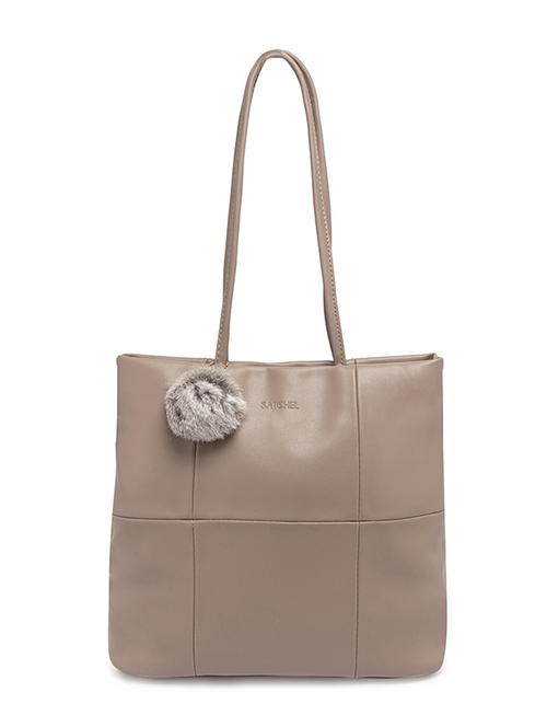 beige leatherette (pu) regular tote - 17112770 - Standard Image - 1
