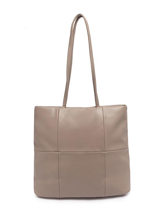 beige leatherette (pu) regular tote - 17112770 - Zoom Image - 2