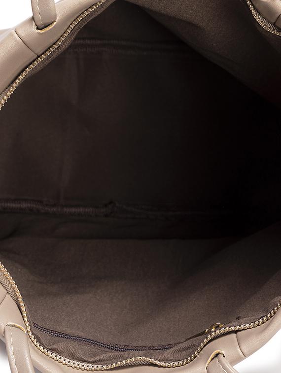 beige leatherette (pu) regular tote - 17112770 - Zoom Image - 3