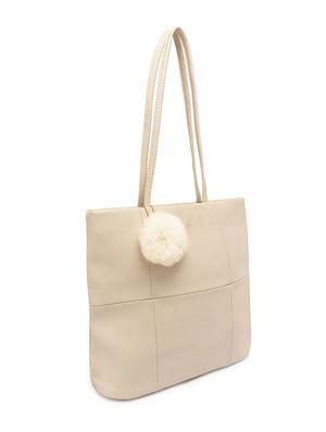 beige leatherette (pu) regular tote - 17112771 - Standard Image - 4