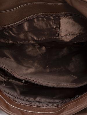 brown leatherette regular handbag - 17112774 - Standard Image - 3
