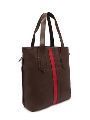 brown leatherette regular handbag - 17112774 - Standard Image - 4