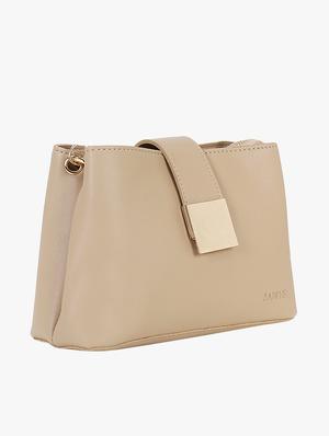 beige leatherette regular sling bag - 17112775 - Standard Image - 4