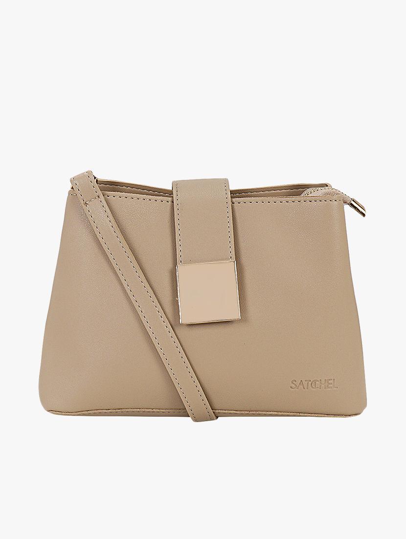 beige leatherette regular sling bag - 17112775 - Zoom Image - 1