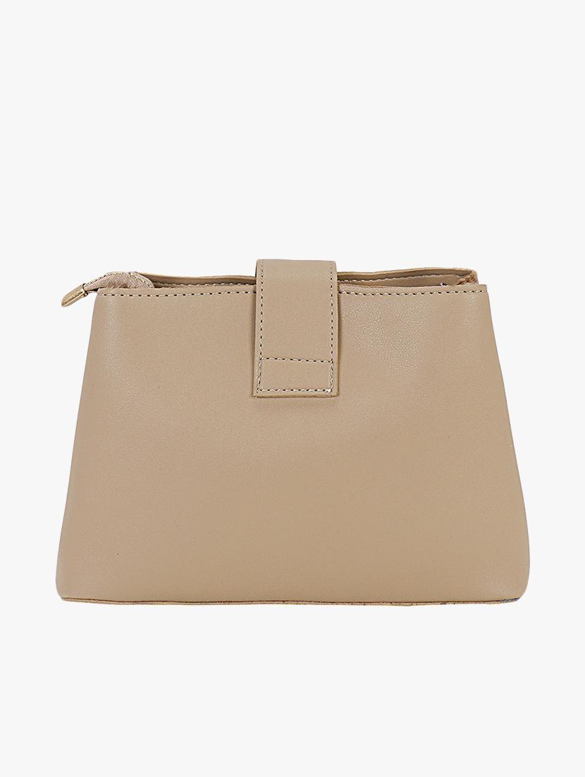 beige leatherette regular sling bag - 17112775 - Zoom Image - 2