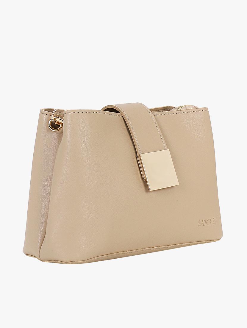 beige leatherette regular sling bag - 17112775 - Zoom Image - 4