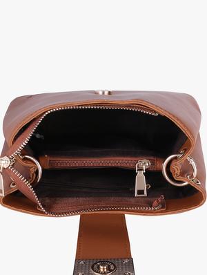 brown leatherette regular sling bag - 17112777 - Standard Image - 3