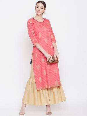 printed kurta sharara set - 17112979 - Standard Image - 4
