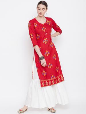 printed kurta sharara set - 17112987 - Standard Image - 2