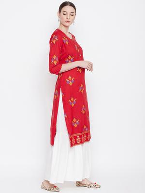 printed kurta sharara set - 17112987 - Standard Image - 3