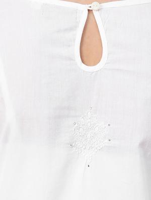 ada hand-embroidered white chikankari ruffle top - 17113587 - Standard Image - 5