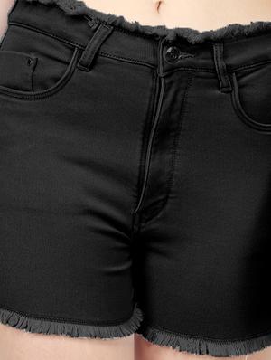 frayed detail denim shorts - 17113594 - Standard Image - 5