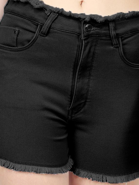 frayed detail denim shorts - 17113594 - Zoom Image - 5