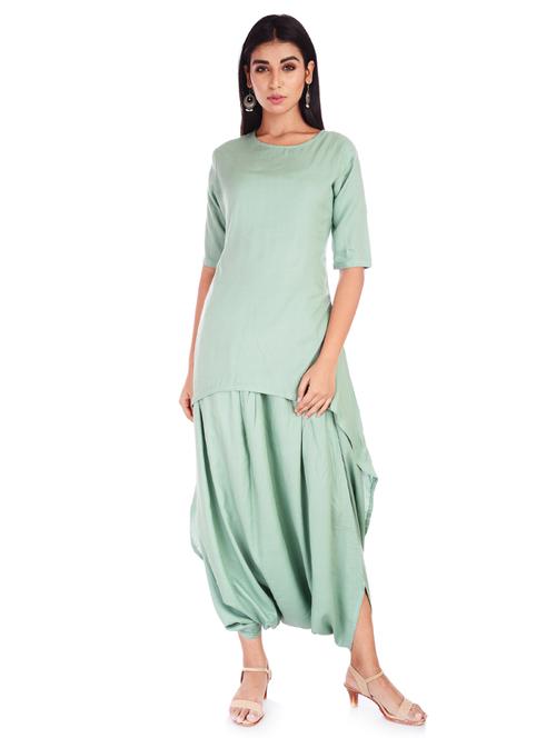 solid kurta cowl set - 17113749 - Standard Image - 1