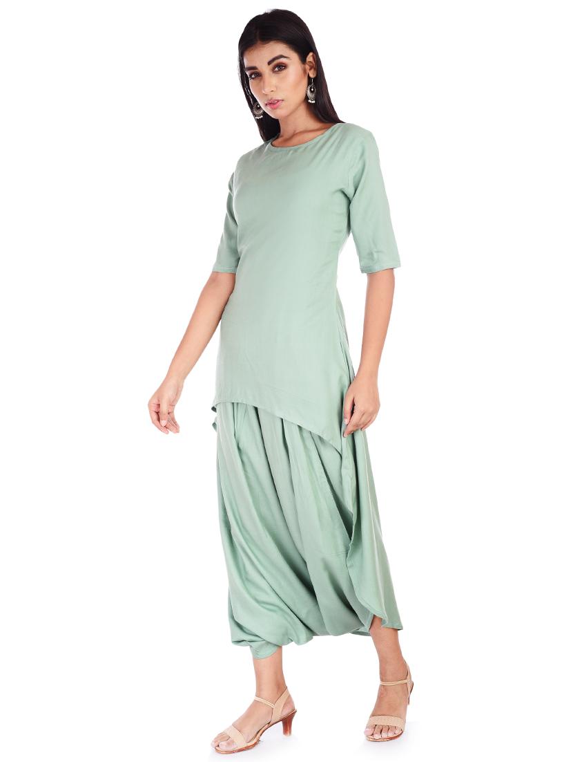 solid kurta cowl set - 17113749 - Zoom Image - 2