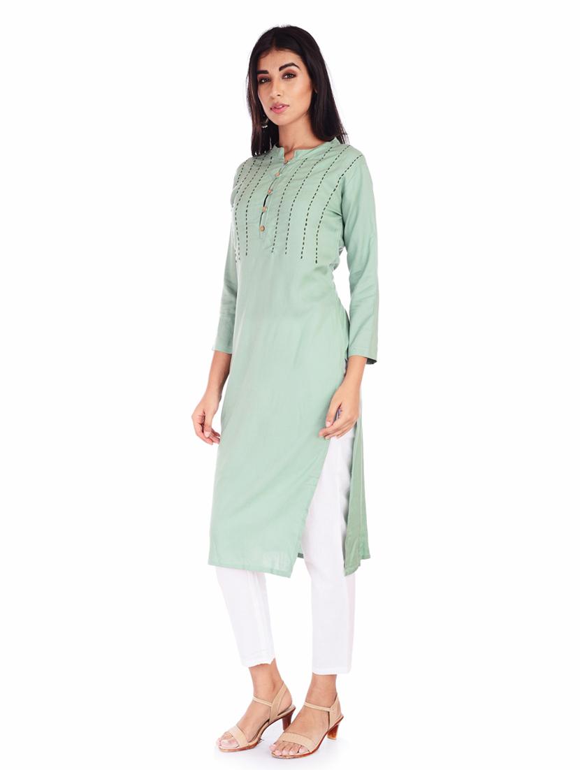 solid kurta pant set - 17113760 - Zoom Image - 2