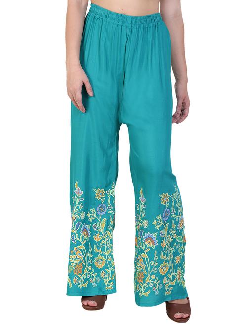embroidered straight palazzo - 17113991 - Standard Image - 1