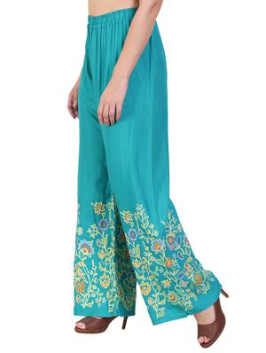 embroidered straight palazzo - 17113991 - Standard Image - 2