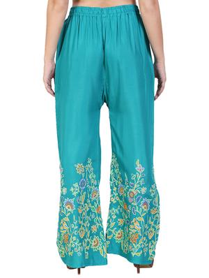 embroidered straight palazzo - 17113991 - Standard Image - 3