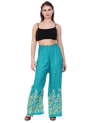embroidered straight palazzo - 17113991 - Standard Image - 4