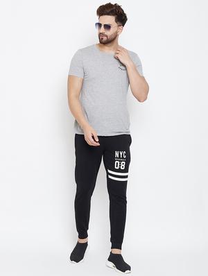 black printed jogger - 17114026 - Standard Image - 4