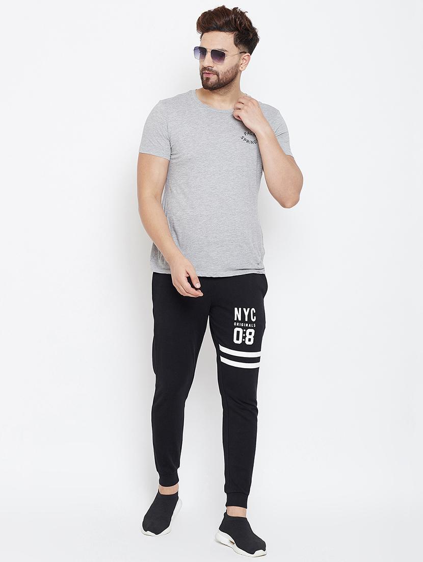 black printed jogger - 17114026 - Zoom Image - 4