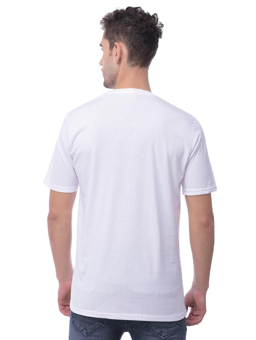 white typographic chest print t-shirt - 17114212 - Zoom Image - 2