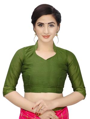 checkered bordered saree with blouse - 17115725 - Standard Image - 3
