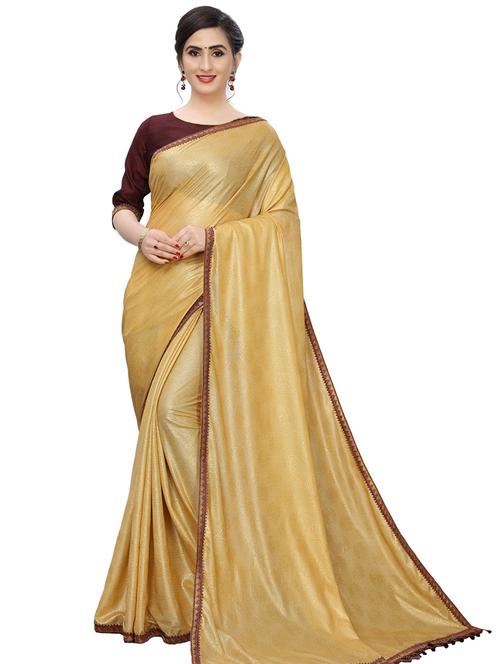 floral print saree with border with blouse - 17115741 - Standard Image - 1