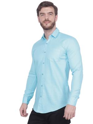 blue solid casual shirt - 17115781 - Standard Image - 2