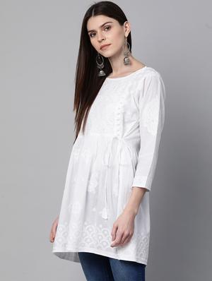 solid flared kurta - 17115802 - Standard Image - 2