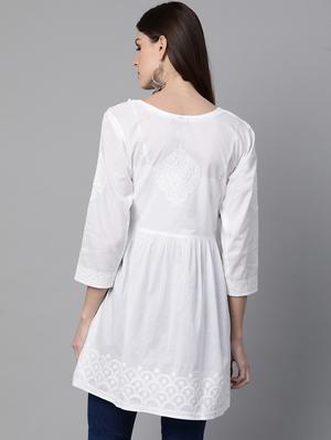 solid flared kurta - 17115802 - Standard Image - 3